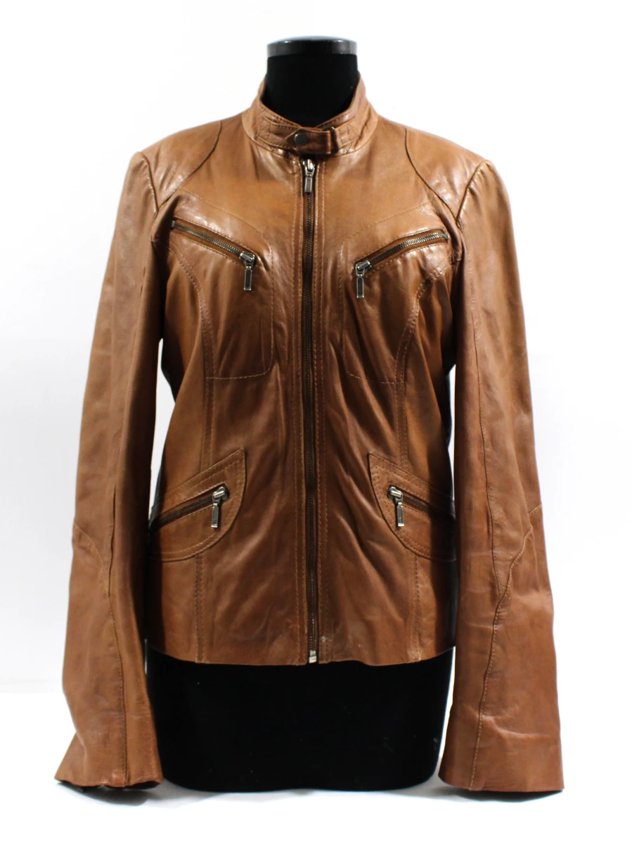 Saki Collection | Leather Biker Jacket [Maat 36] – kavel bij De Kringwinkel, Dilsen