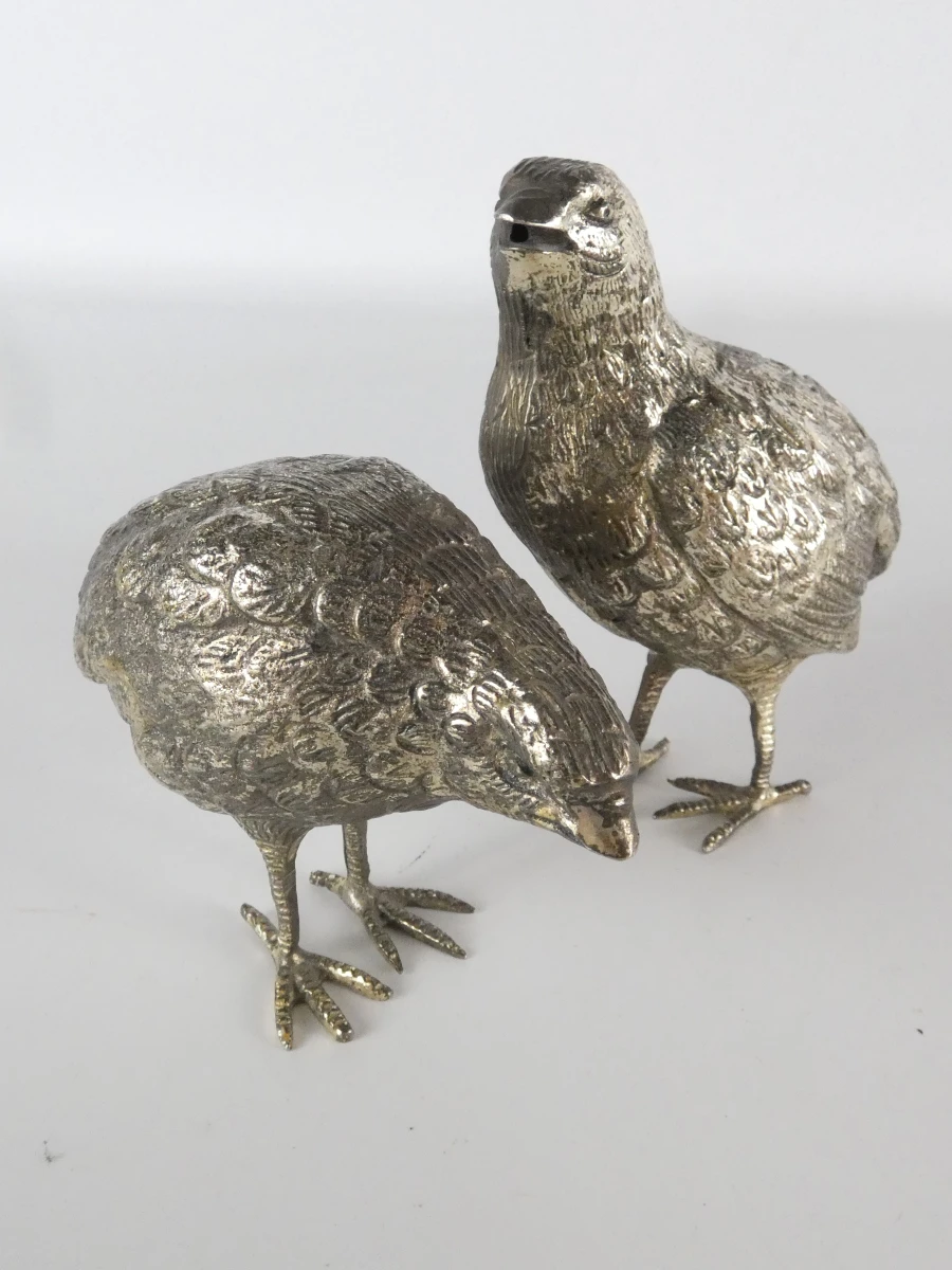 Set van 5 decoratieve metalen fazantenbeeldjes - foto 2