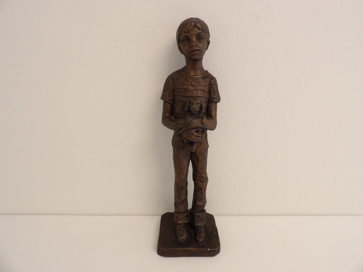"A Boy and His Dog" beeld - Leonardo Art Works Inc. (1967) – kavel bij De Kringwinkel, Leopoldsburg