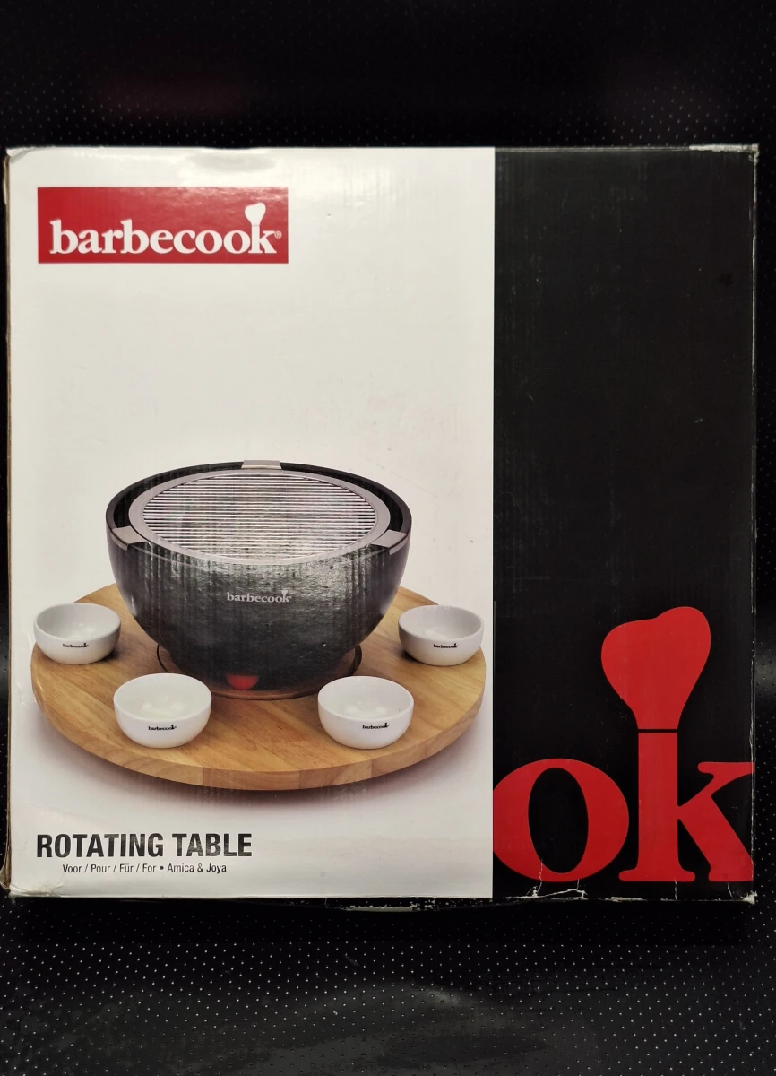 Barbecook Amica houten draaiplateau met 6 porseleinen kommetjes - foto 1