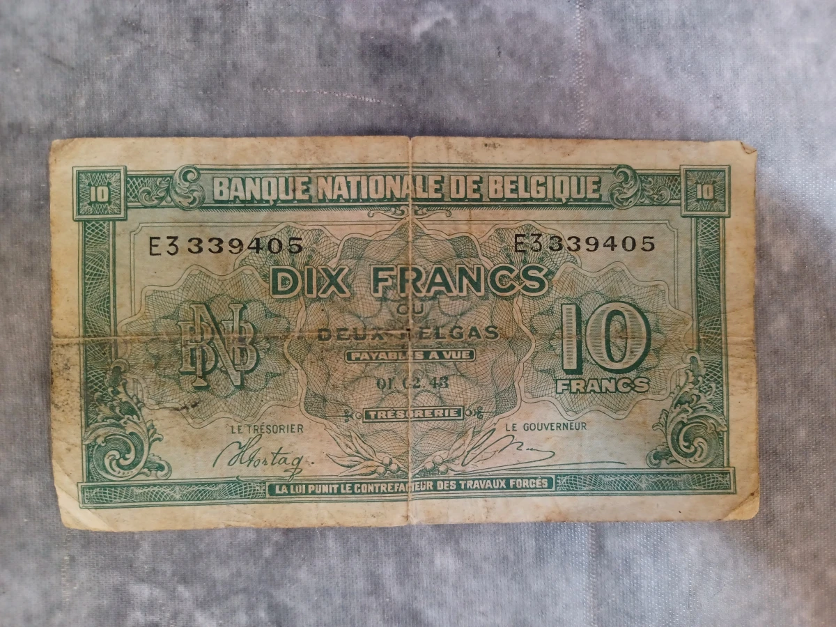 Lot van 10 historische belgische bankbiljetten - Belgische Frank en Belga - Jaren '30 - '50 - foto 8