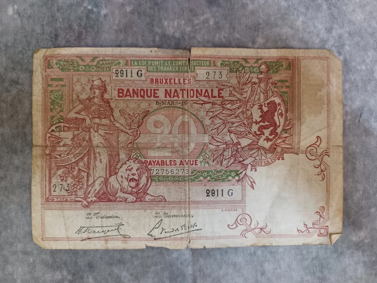Lot van 10 historische belgische bankbiljetten - Belgische Frank en Belga - Jaren '30 - '50 - foto 16
