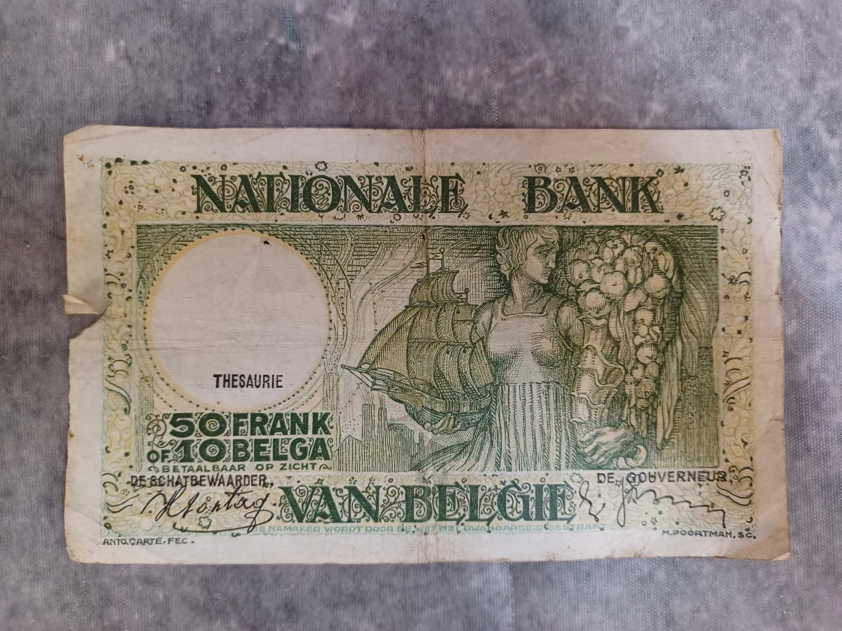 Lot van 10 historische belgische bankbiljetten - Belgische Frank en Belga - Jaren '30 - '50 - foto 18