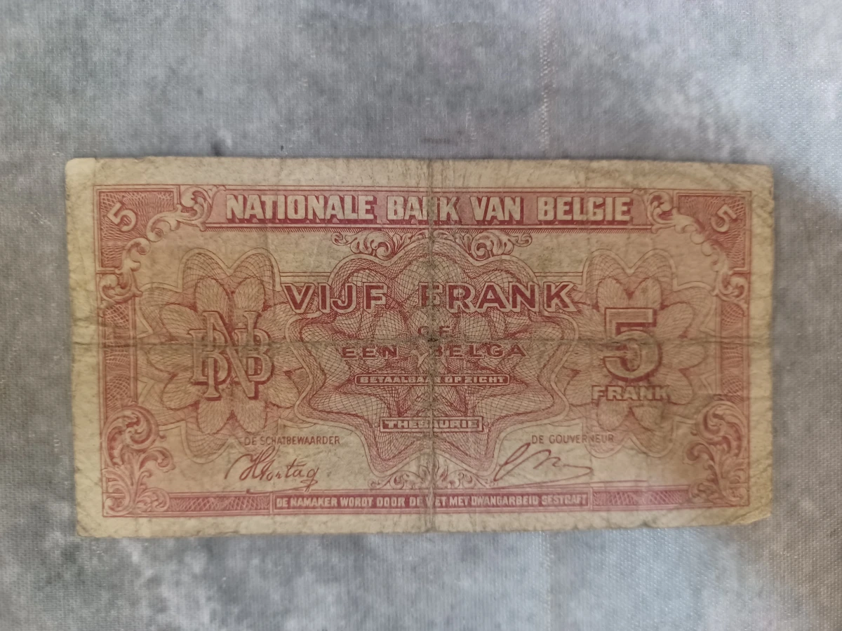 Lot van 10 historische belgische bankbiljetten - Belgische Frank en Belga - Jaren '30 - '50 - foto 6