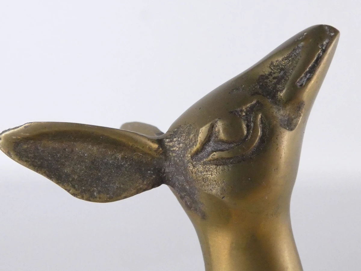 Set van 3 decoratieve hertenfiguren in messing - foto 12