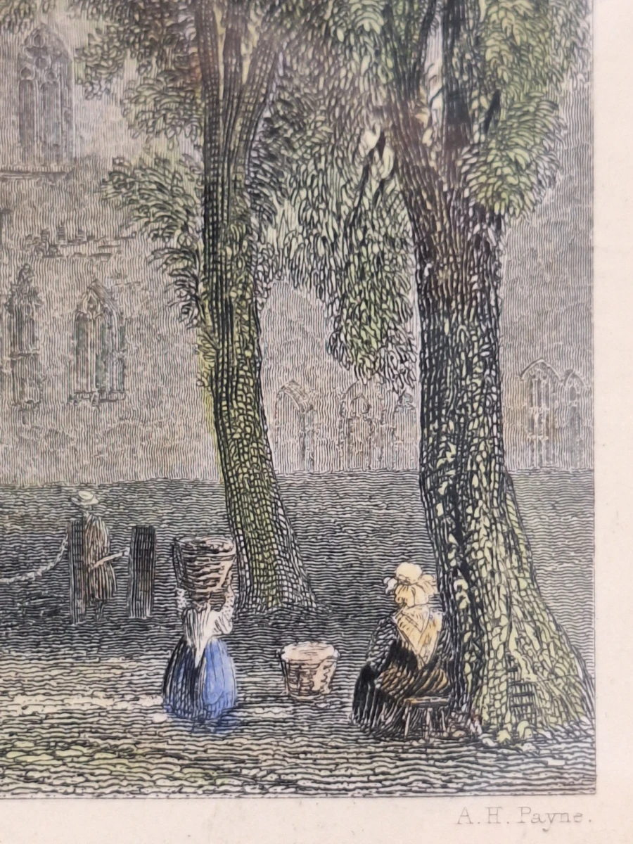 Twee antieke staalgravures van Brugge - handgekleurd, ca. 1830 - William Henry Bartlett - foto 6
