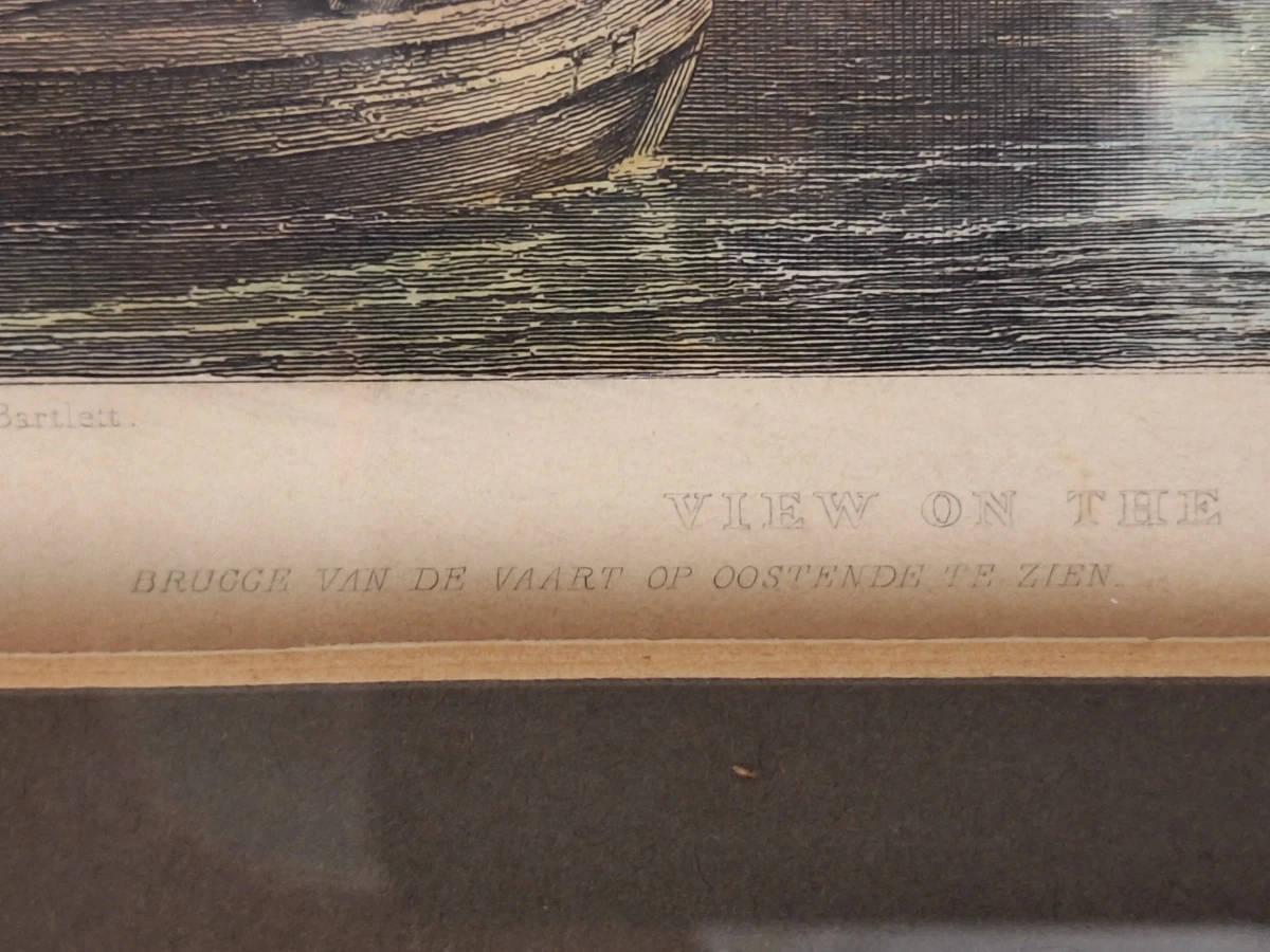 Twee antieke staalgravures van Brugge - handgekleurd, ca. 1830 - William Henry Bartlett - foto 12