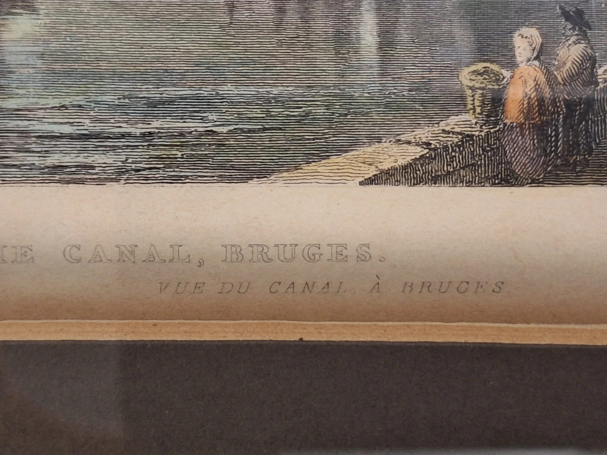 Twee antieke staalgravures van Brugge - handgekleurd, ca. 1830 - William Henry Bartlett - foto 13