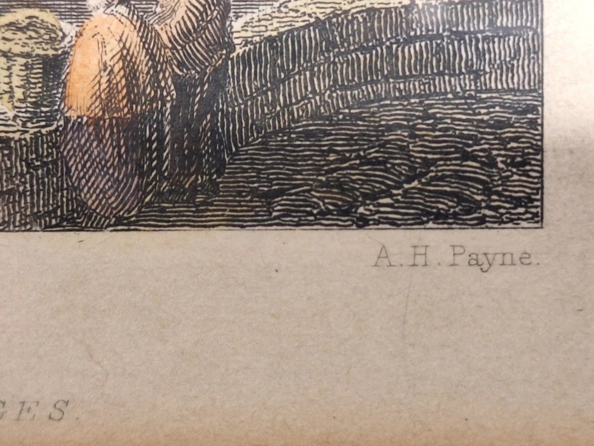Twee antieke staalgravures van Brugge - handgekleurd, ca. 1830 - William Henry Bartlett - foto 21