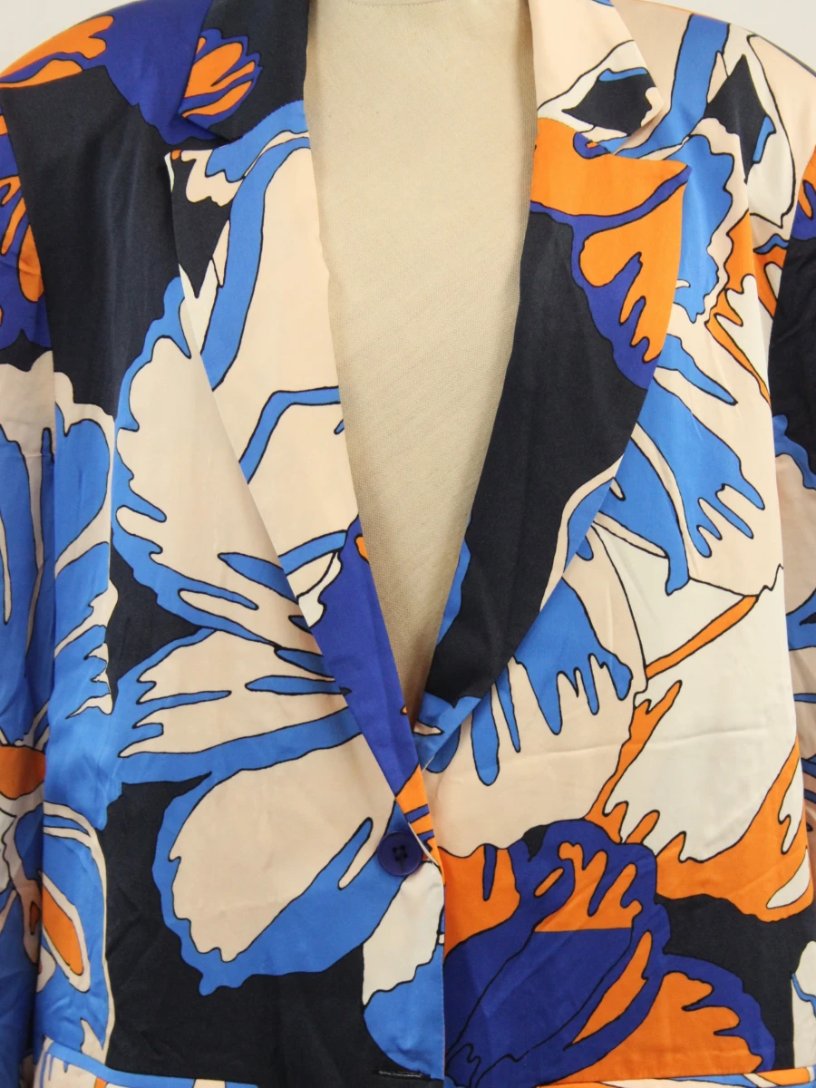 RAE statement blazer met abstracte bloemenprint M - foto 3