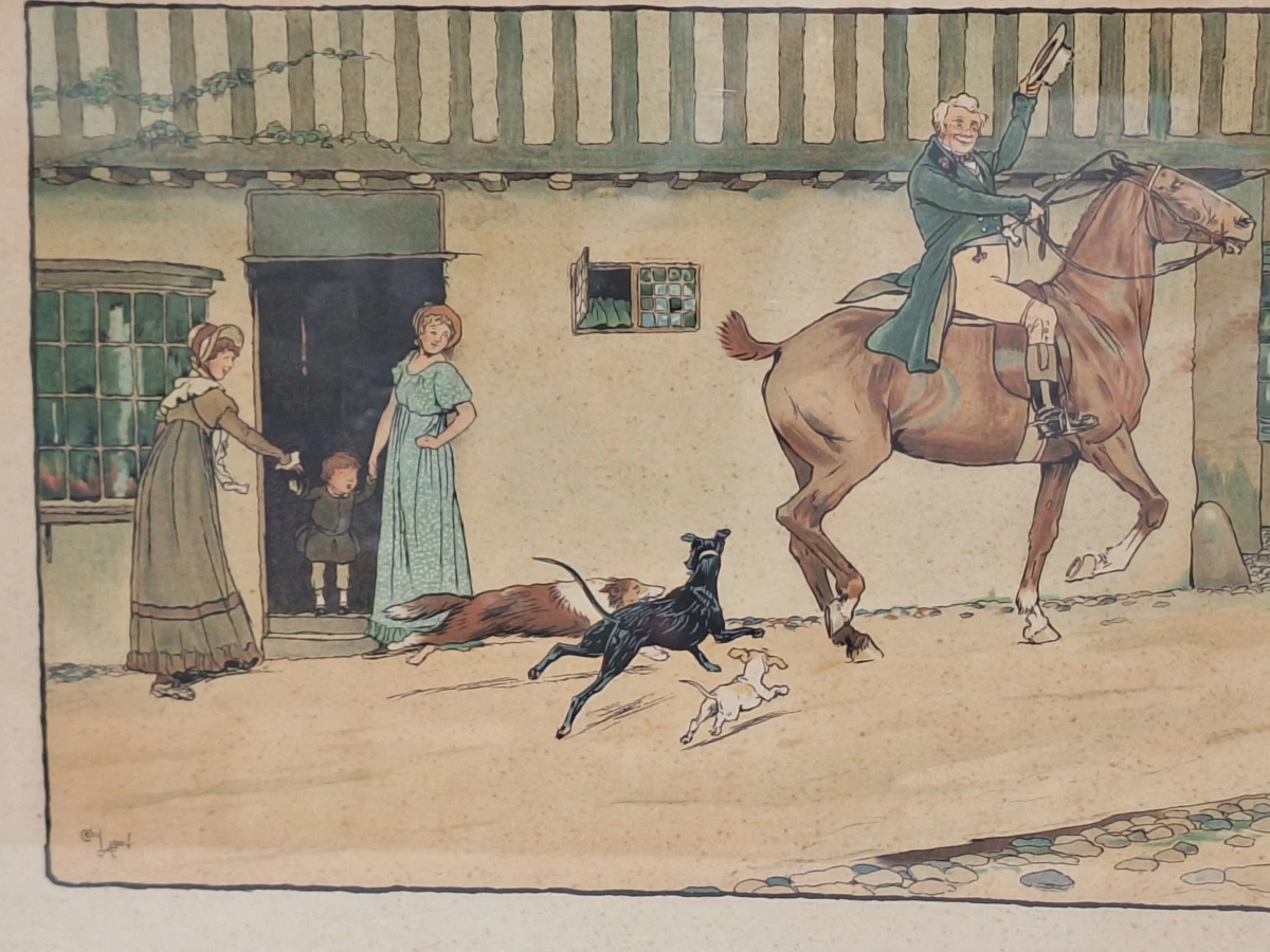 Good Morning, Mrs. Flanagan en Good Morning, Squire Brown - set van twee kleurrijke prenten - Cecil Aldin - foto 4