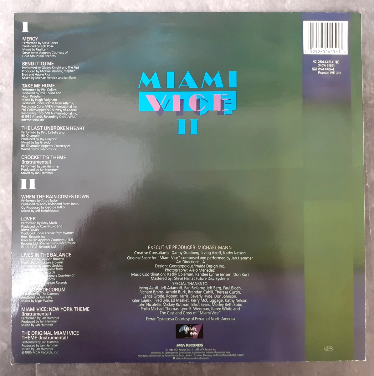 Vinyl: Miami Vice II + Maxi single Jan Hammer - Crocket's Theme - foto 3