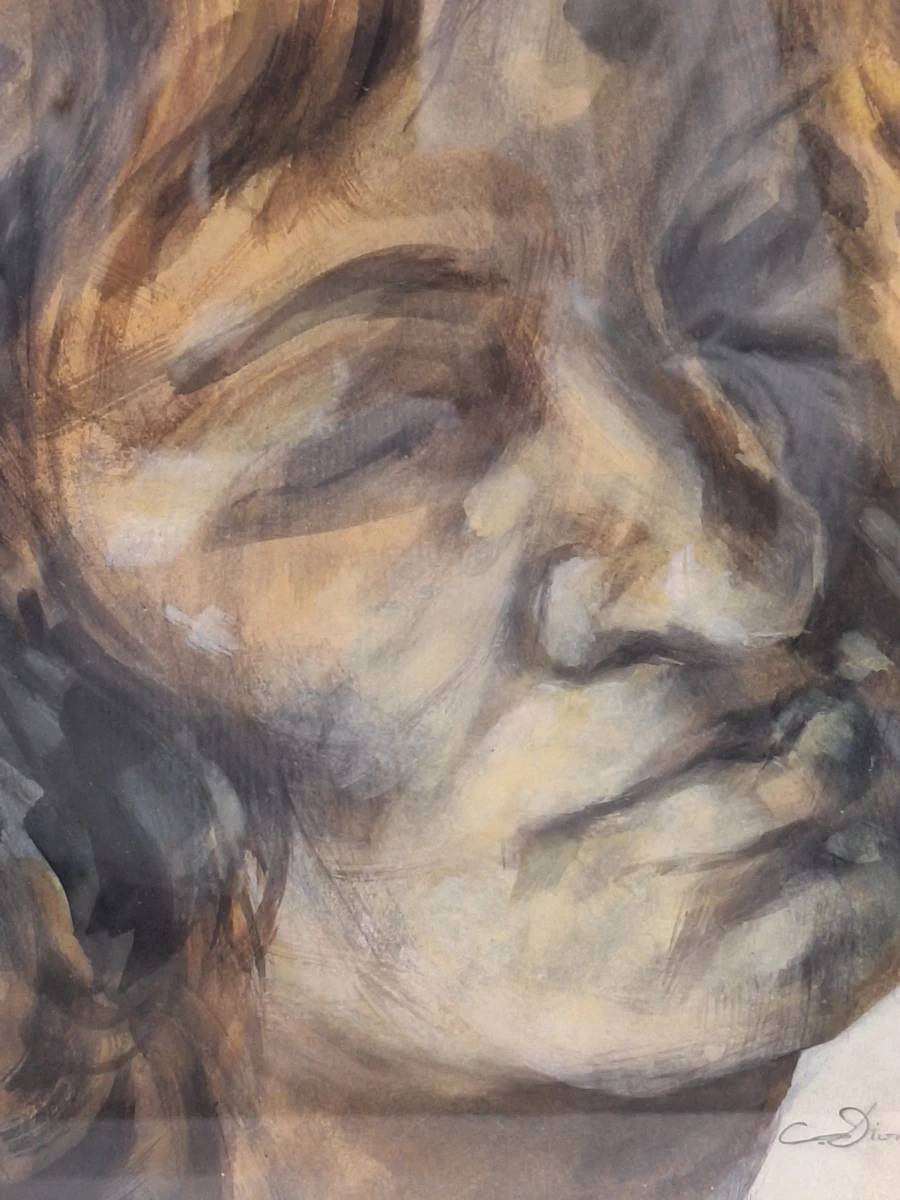 Expressief vrouwenportret gesigneerd en gedateerd 1944 - Carmen Dionyse - foto 3