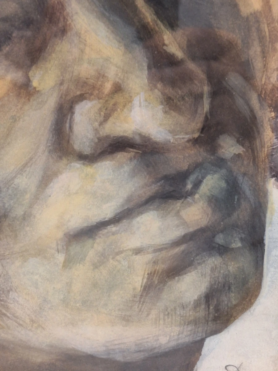 Expressief vrouwenportret gesigneerd en gedateerd 1944 - Carmen Dionyse - foto 4