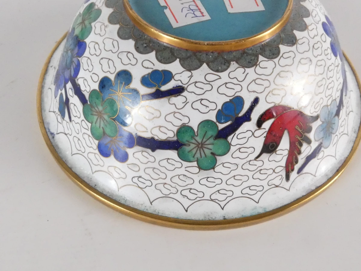 Set van 10 Cloisonné miniatuur vazen en beeldjes - foto 21