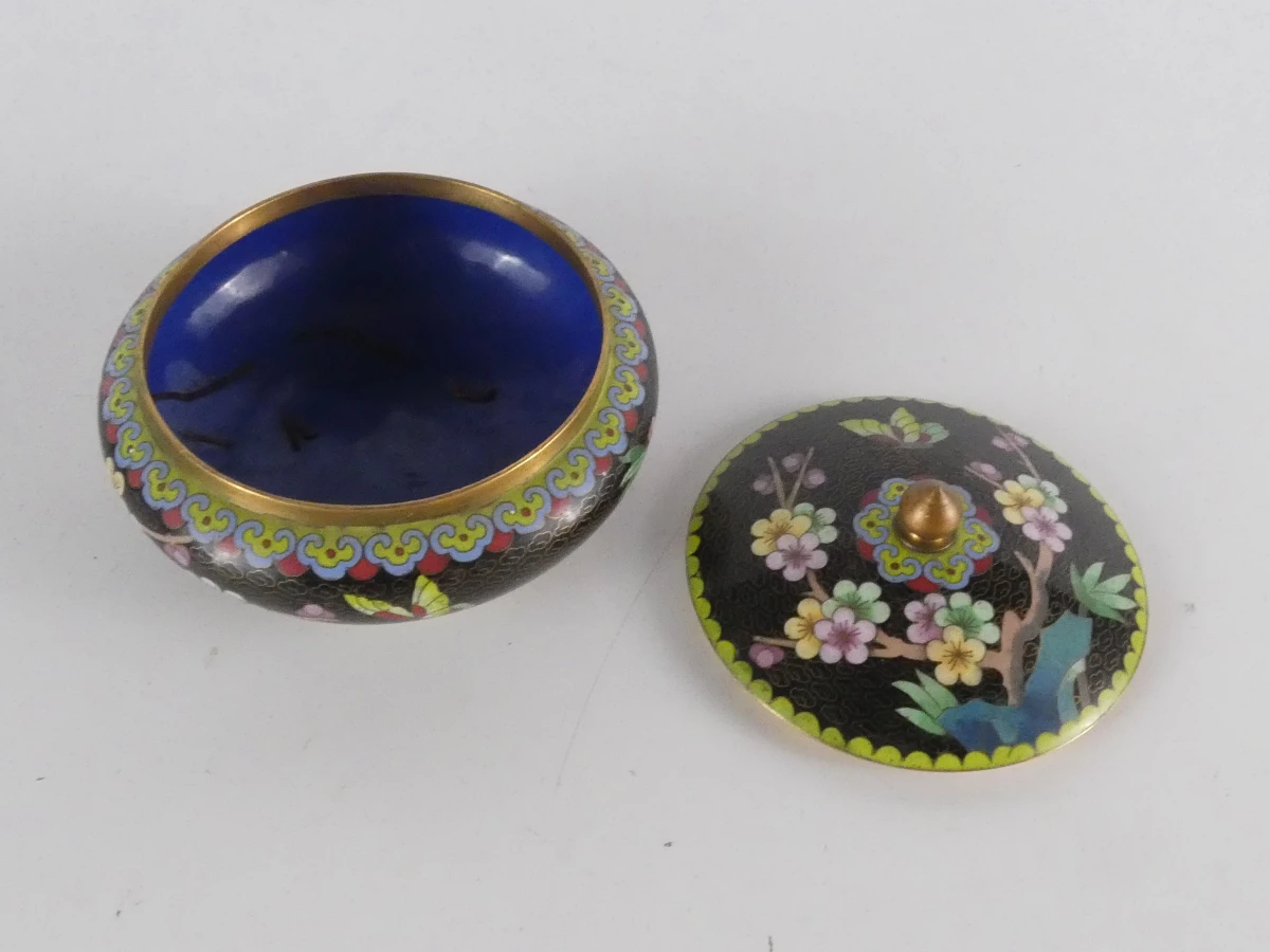 Set van 10 Cloisonné miniatuur vazen en beeldjes - foto 22