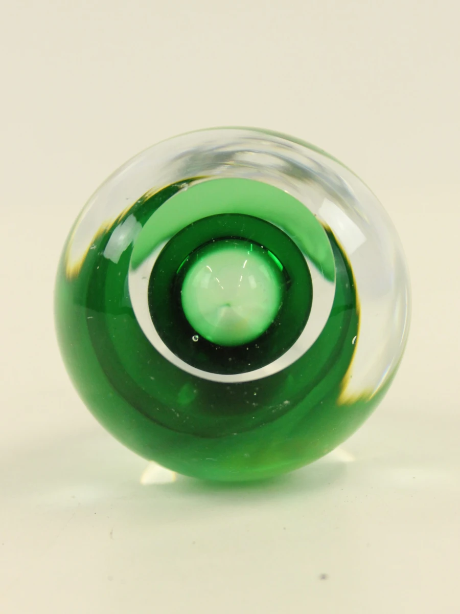 Glazen druppel met groene kern uit kristalglas - foto 3