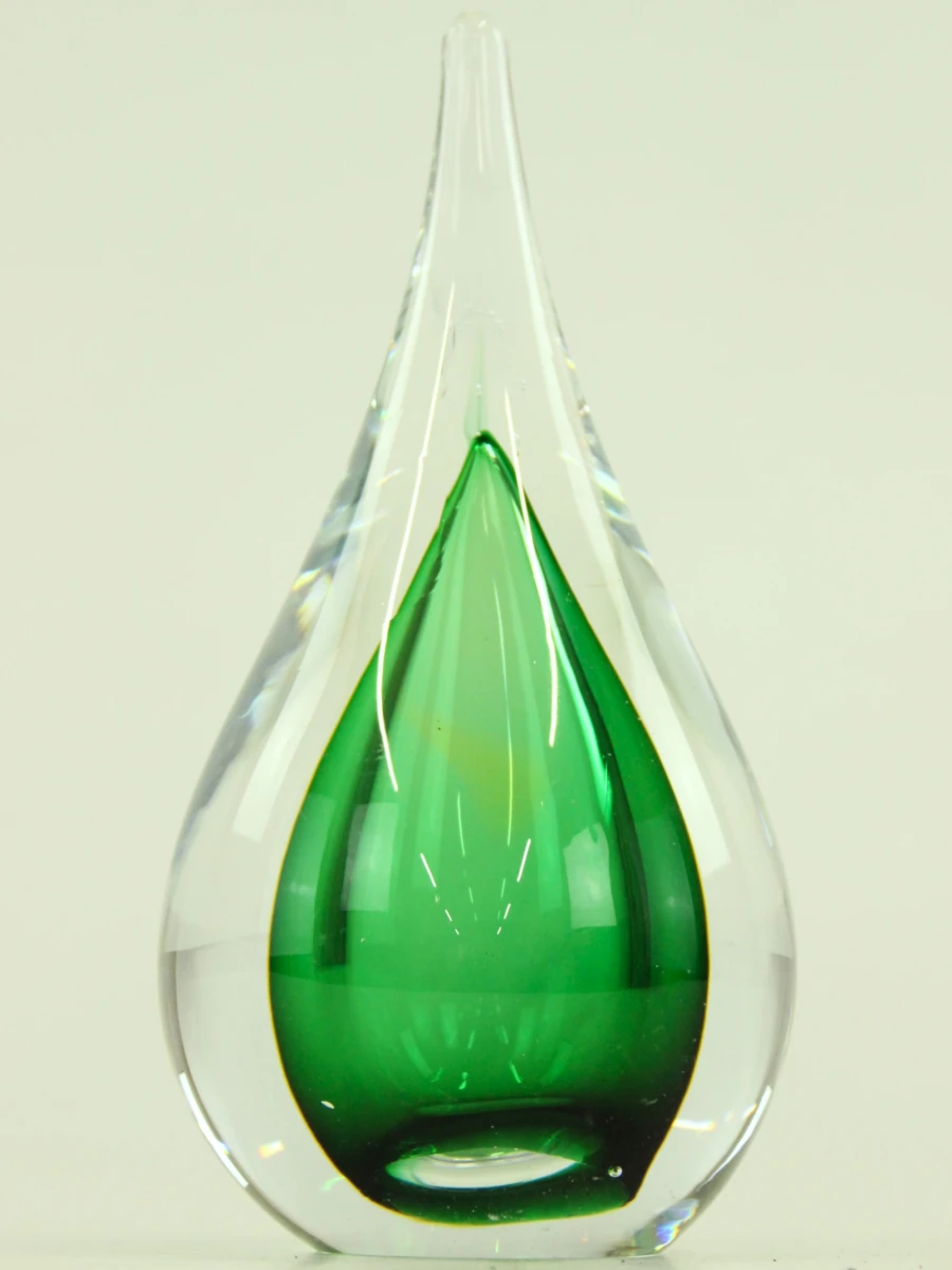 Glazen druppel met groene kern uit kristalglas - foto 5