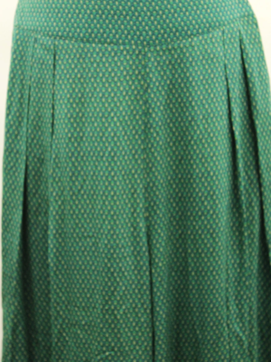 RAE Antwerp elegante wijde damesbroek in soepelvallende stof in peacockkleur met paisley patroon - foto 4