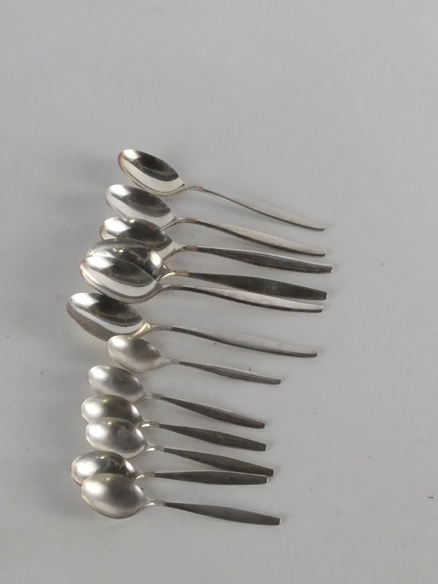 Verzilverde bestek, BSF 90, 28-delig, 1235 gr. - foto 5