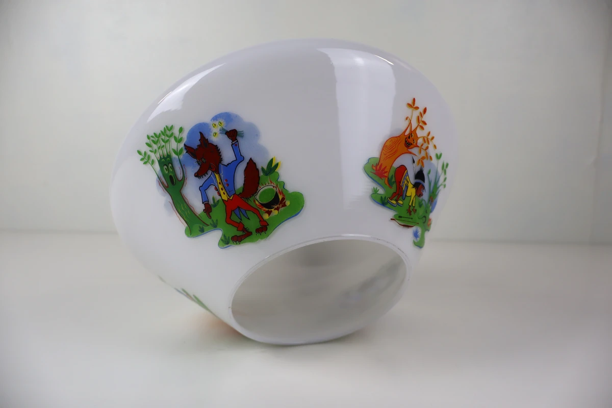 Vintage opalglazen hanglamp met sprookjesdecor - foto 2