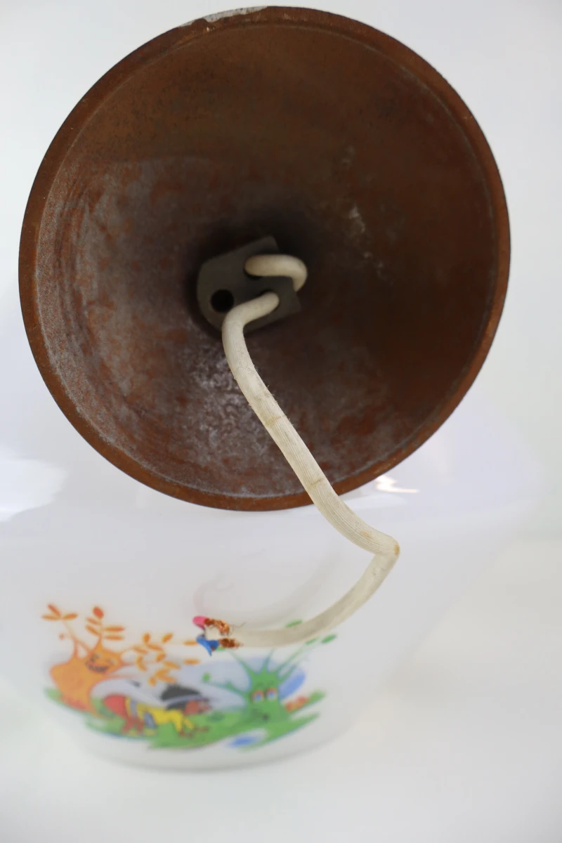 Vintage opalglazen hanglamp met sprookjesdecor - foto 9