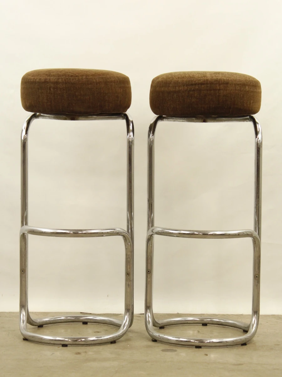 Set van 2 vintage design barkrukken - Luc Meerschaert & Ivan De Cock voor Sigma Furniture, 1971 - foto 2