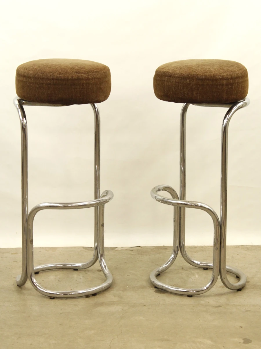 Set van 2 vintage design barkrukken - Luc Meerschaert & Ivan De Cock voor Sigma Furniture, 1971 - foto 3