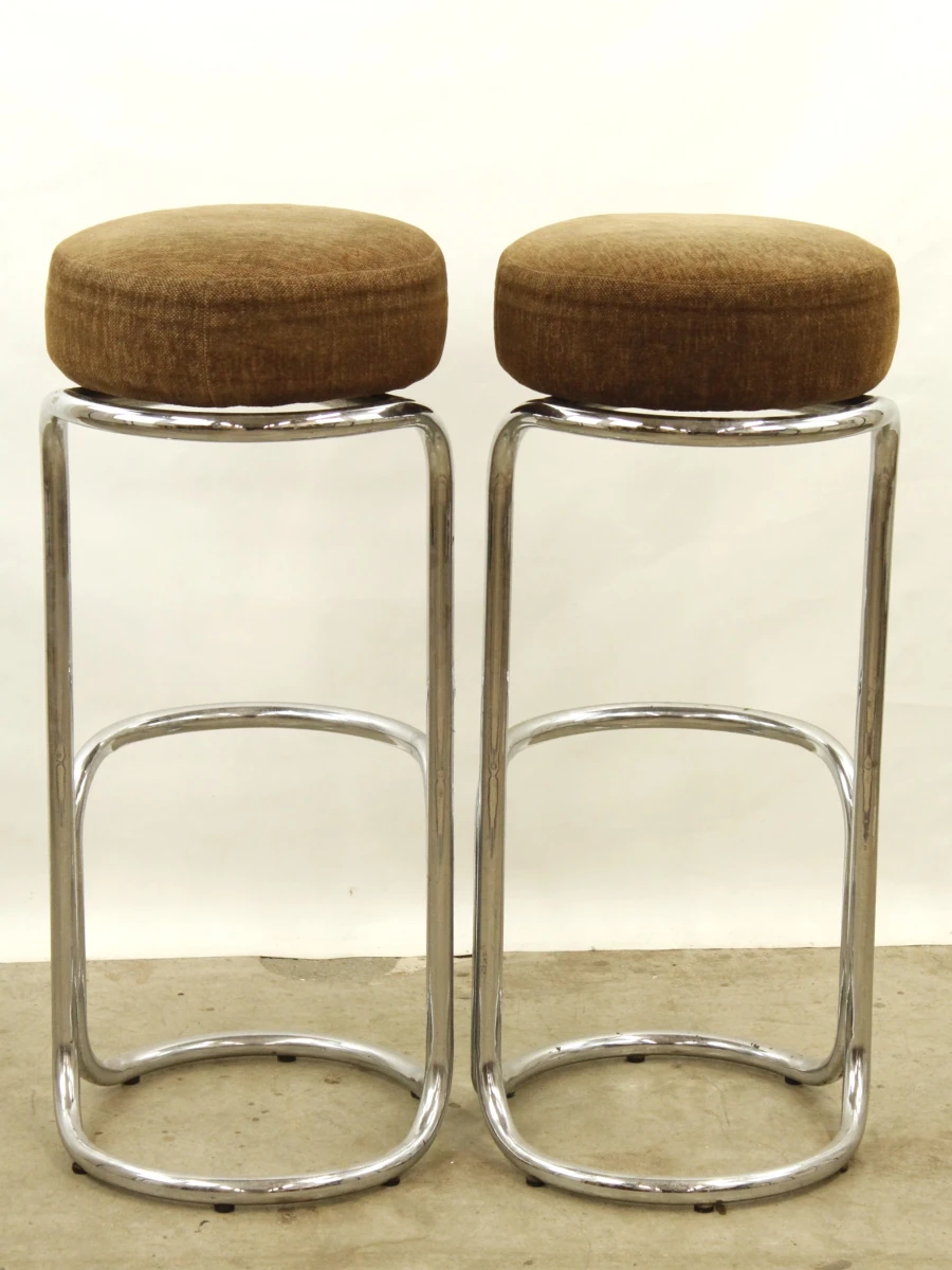 Set van 2 vintage design barkrukken - Luc Meerschaert & Ivan De Cock voor Sigma Furniture, 1971 - foto 4