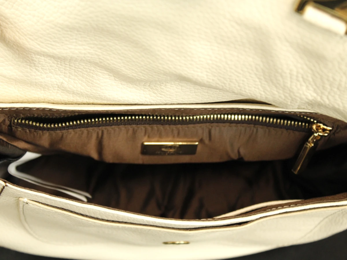 Bric's - crèmekleurige, lederen schoudertas - made in Italy - foto 7
