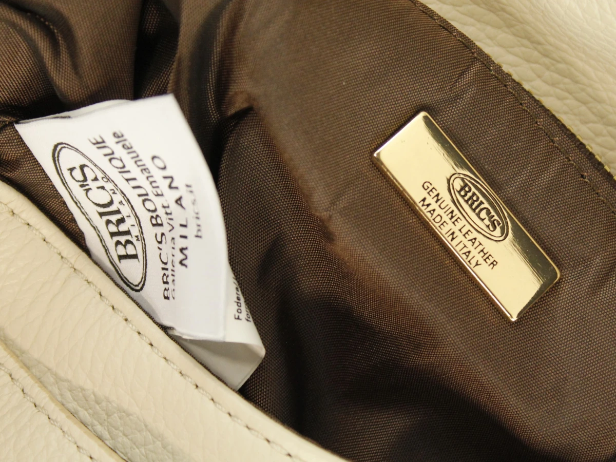 Bric's - crèmekleurige, lederen schoudertas - made in Italy - foto 8