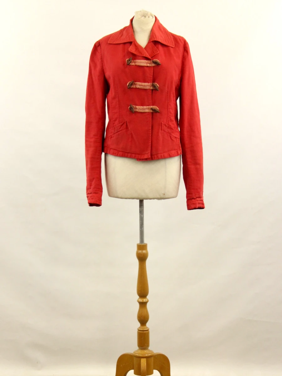 Dries Van Noten – rood katoenen jasje met toggle-sluitingen - foto 2