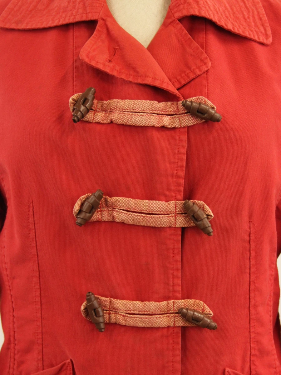Dries Van Noten – rood katoenen jasje met toggle-sluitingen - foto 3