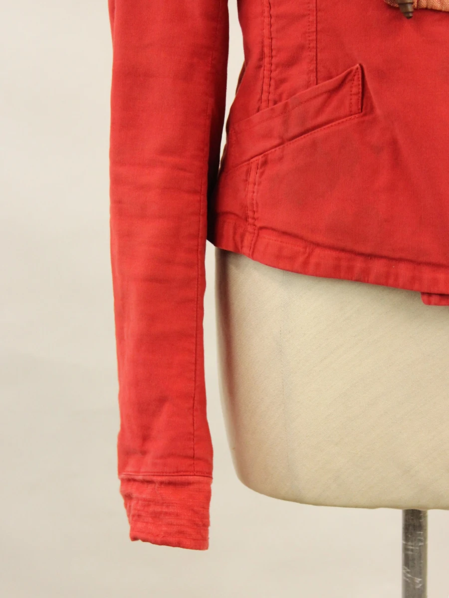 Dries Van Noten – rood katoenen jasje met toggle-sluitingen - foto 4