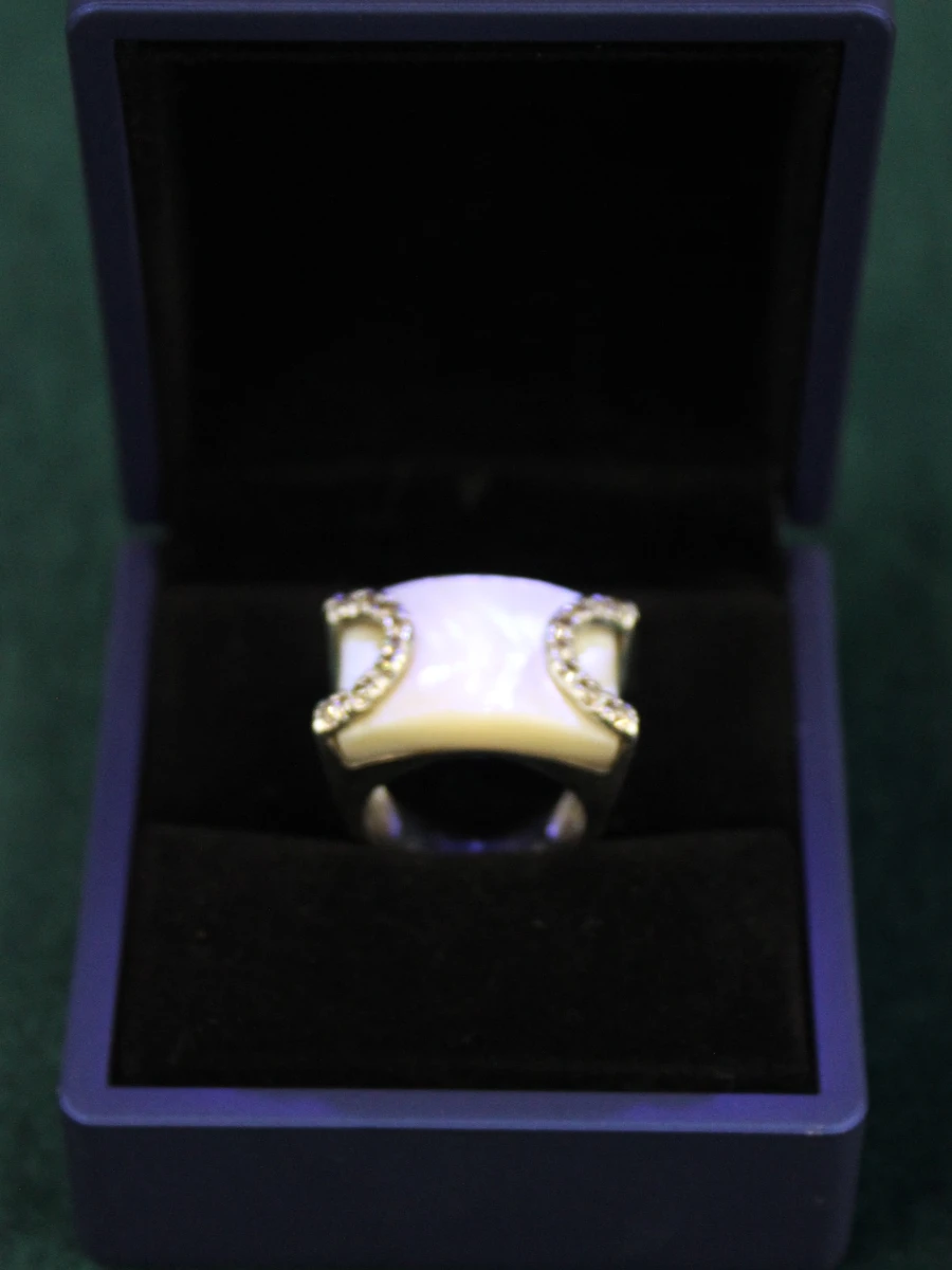 Italiaanse sterling zilveren ring met parelmoer - foto 3