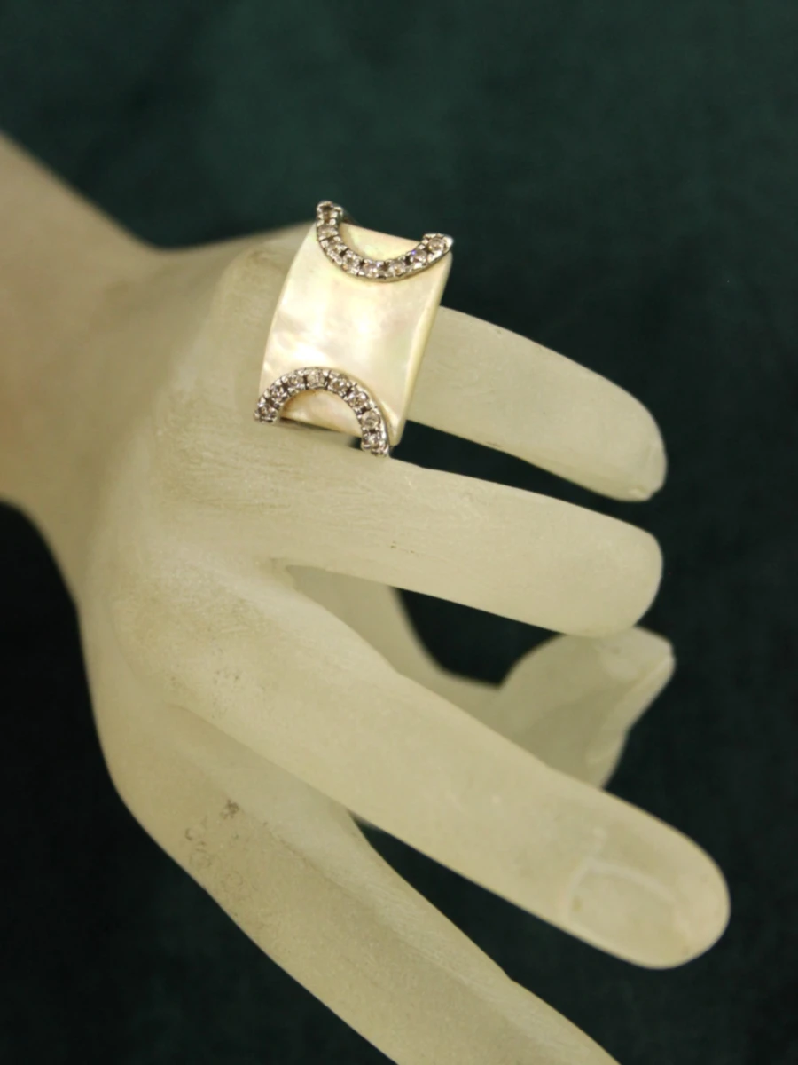 Italiaanse sterling zilveren ring met parelmoer - foto 2