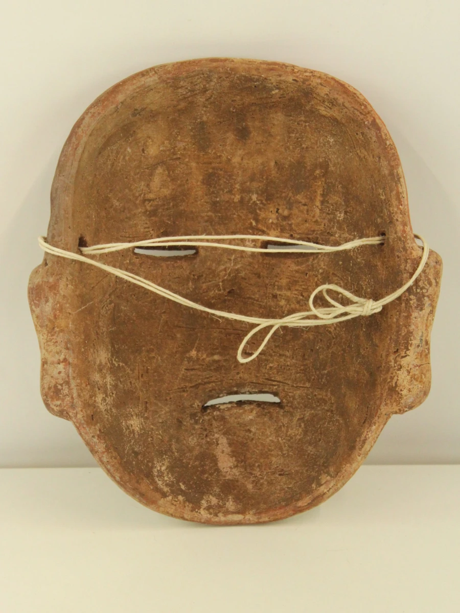 Polychroom aardewerken masker in precolumbiaanse/Maya-stijl – decoratief wandmasker - foto 5