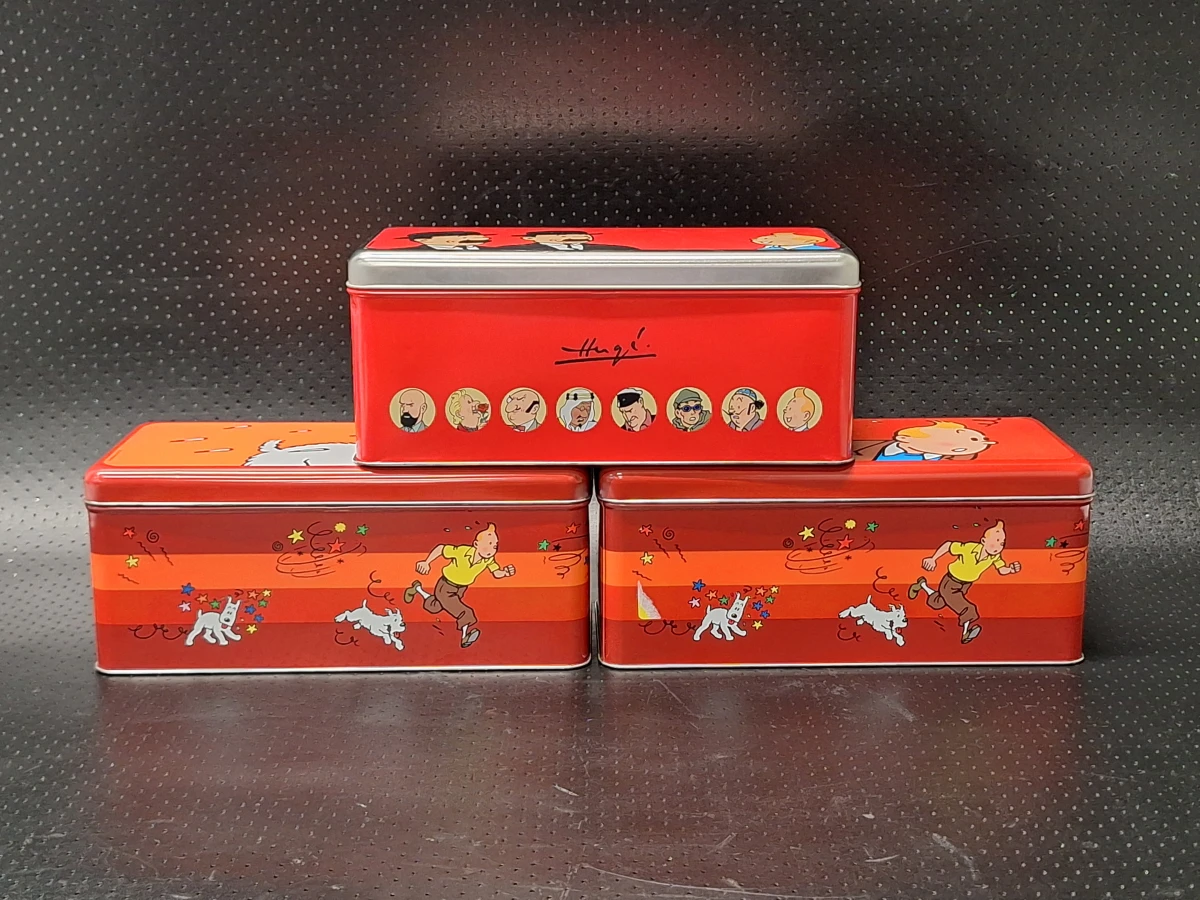 Verzameling van 12 Kuifje blikken en verzamelboxen van Delacre en Lotus - begin jaren 2000 - foto 7