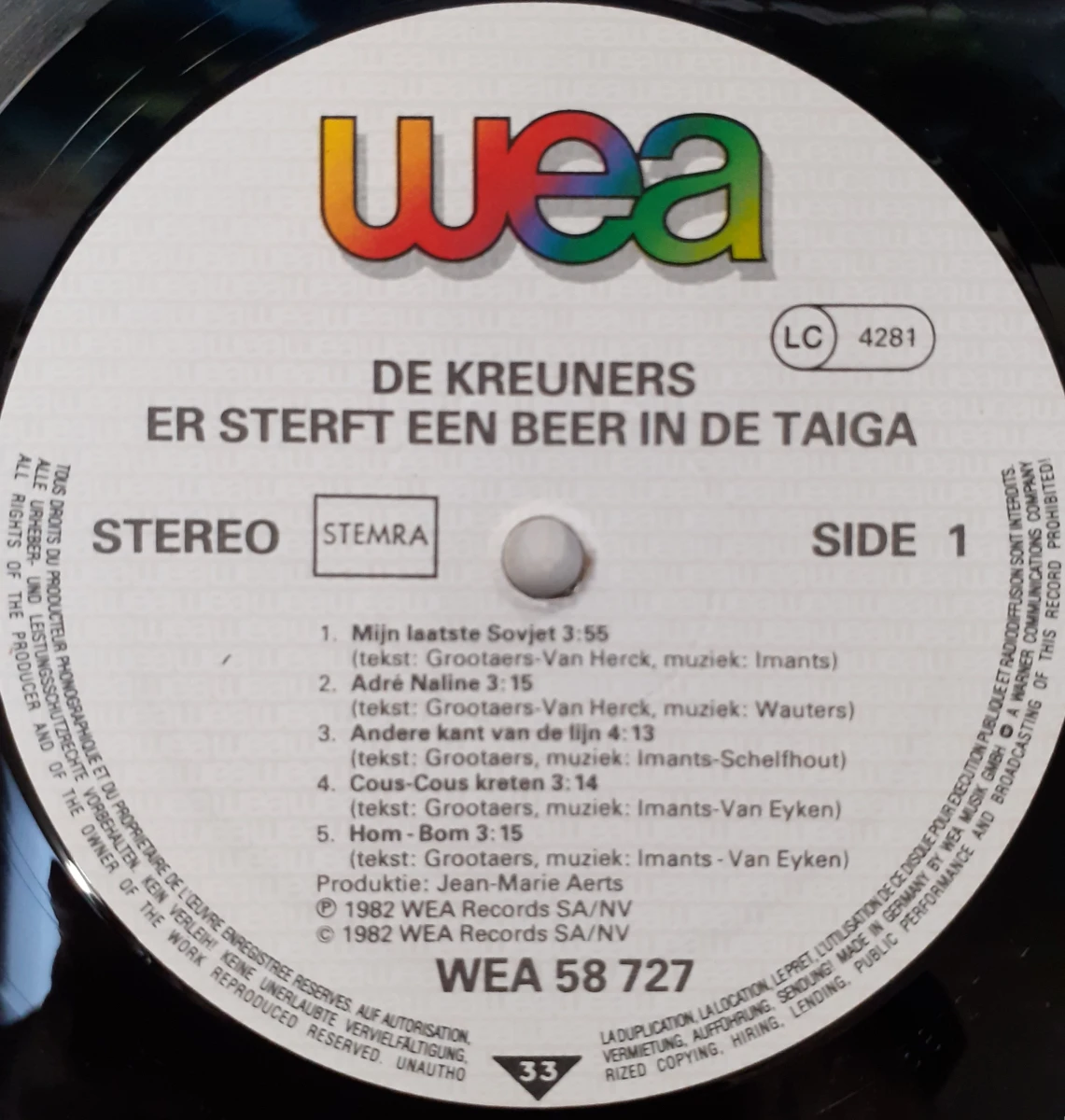 Vinyl: De Kreuners - Er steft een beer in de Taïga - foto 5