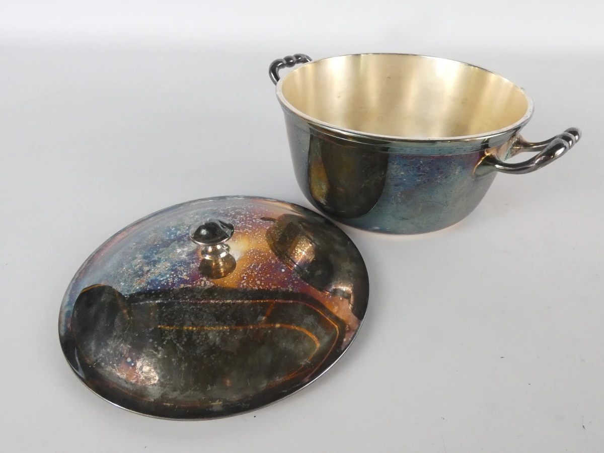 Vintage lot van voornamelijk verzilverde metalen voorwerpen(23 stuks-7,82 kg) - foto 18