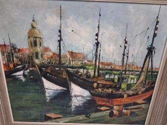 Olieverfschilderij : vissersboten - foto 2