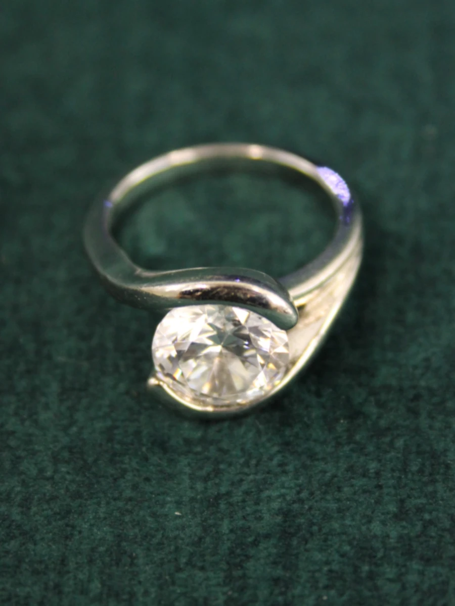 Sterling zilveren ring met heldere gefacetteerde steen - foto 2