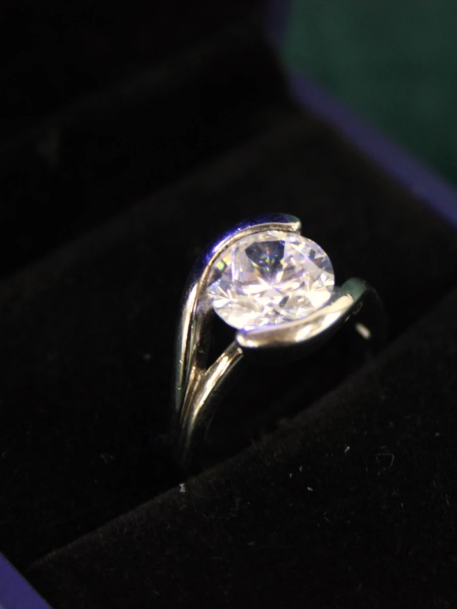 Sterling zilveren ring met heldere gefacetteerde steen - foto 5