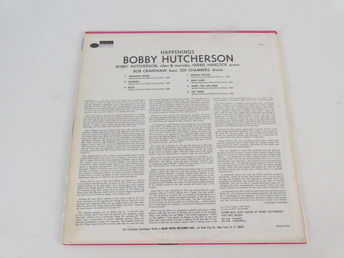 Bobby Hutcherson LP – Happenings  1967 - foto 2