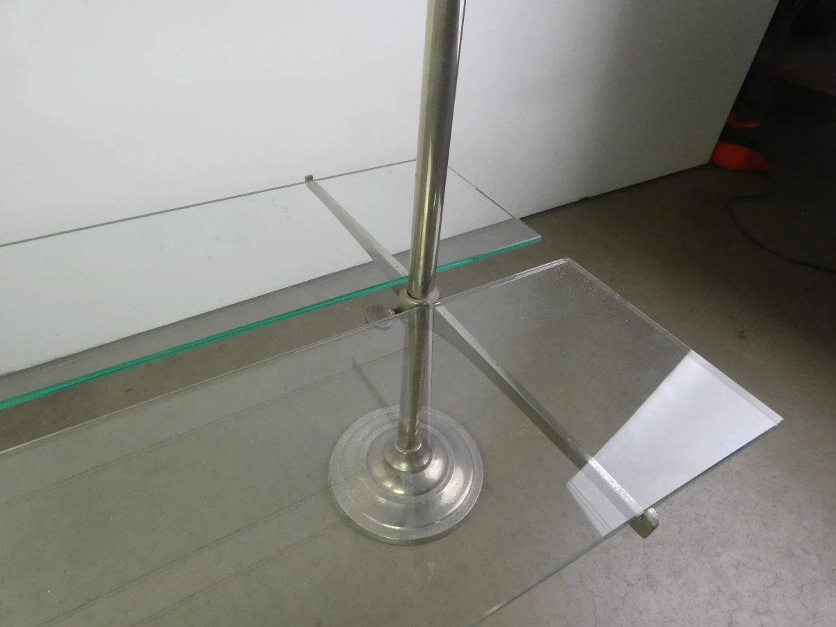 Art-deco vintage dubbelzijdige winkeldisplay van metaal en glas - foto 4