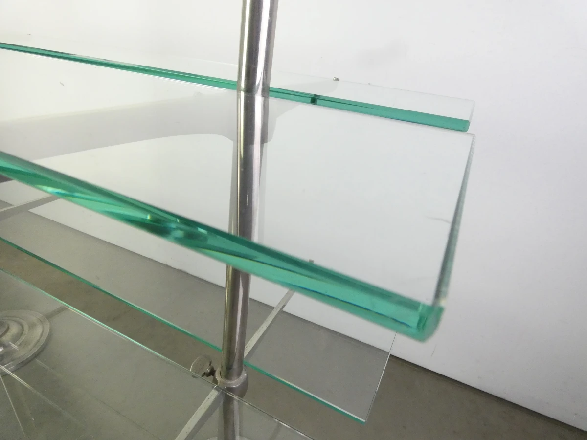 Art-deco vintage dubbelzijdige winkeldisplay van metaal en glas - foto 11