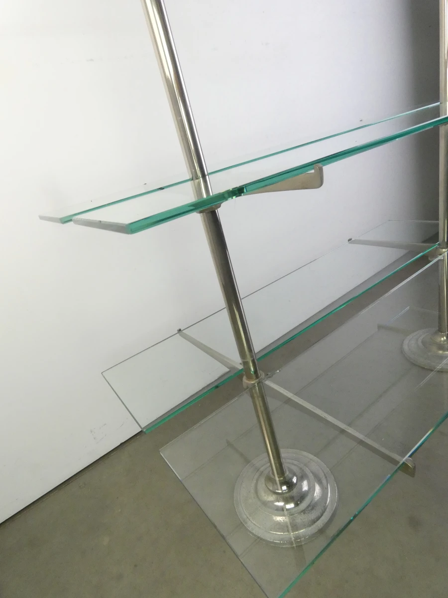 Art-deco vintage dubbelzijdige winkeldisplay van metaal en glas - foto 15