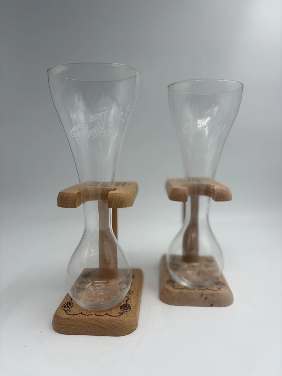 Set van 2 Kwak bierglazen met houten houder - foto 3