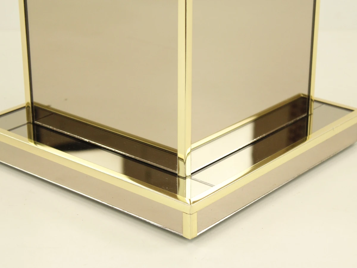 Hollywood Regency pied de stalle in gefumeerd spiegelglas - foto 4