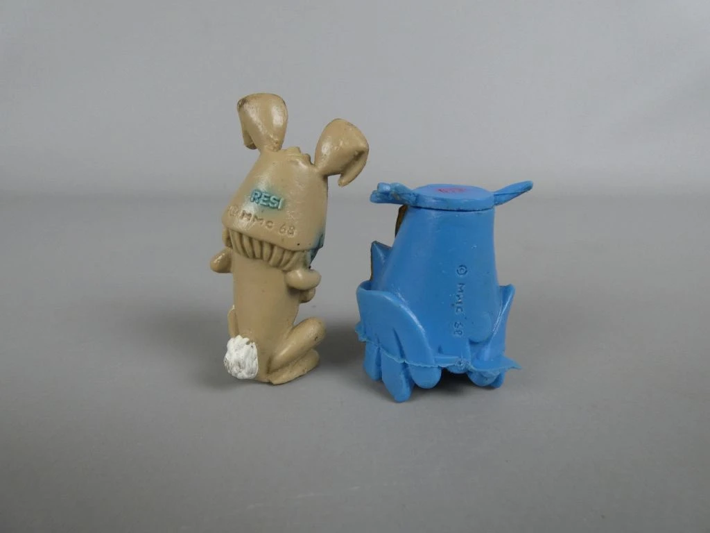 Vintage plastic figuren konijn en uil van De Fabeltjeskrant - foto 2